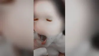 Quickie into a crowded booth and cum inside mouth
