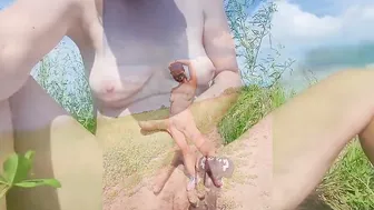 A sluts ride a bike completely nude