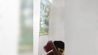 Goddess babe chick is bathing inside the WC. Young sluts