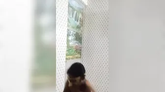 Goddess babe chick is bathing inside the WC. Young sluts