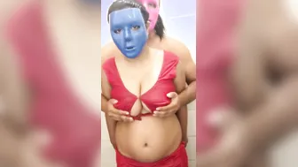 Bathroom Boobs porn video – Puja gigantic boobies bathing hardcore fucked