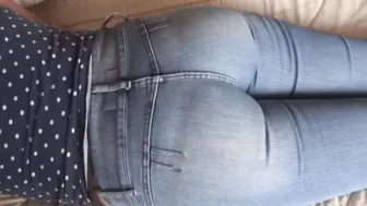 Compilation 58 year mature old shows off her gigantic butt with jeans on and jean bottoms