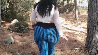 Bae Milf Walking Gigantic BOOTY outdoor forest