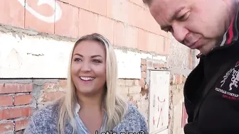 HUNT4K. Man tempts gigantic-tittied woman inside fooling around by BF