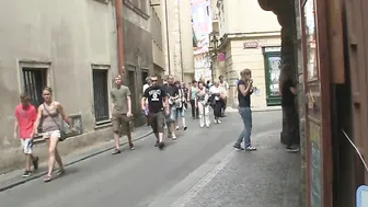 Cheating blonde GF riding another penis