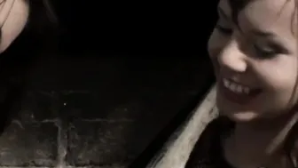 Lesbo latina with choc spreading it on body