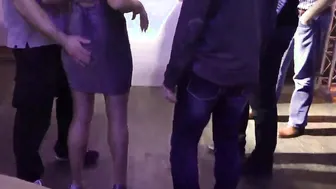 Dirty outside gang bang with cum hungry bimbo