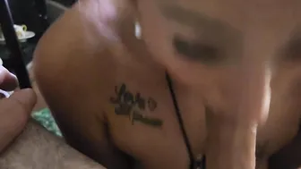 beauty Hispanic cougar offer throat pie birthday oral sex