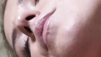 See this adorable dark hair soap up her bushy vagina inside the shower