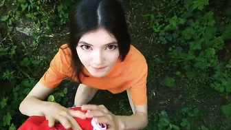 College Student porn video – A hungry sluts on a walk into the forest took