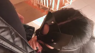 Risky Head On Stairs of The Mall