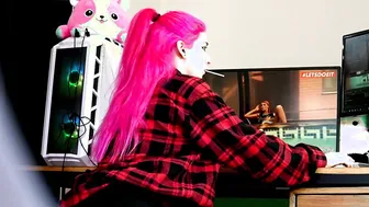 Stepsister getting spied watching porn for the first time