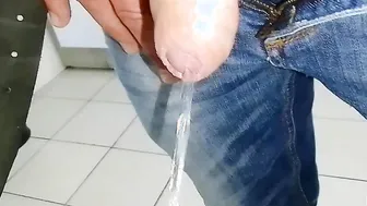 powerful and long stream of urine from mr. huge penis
