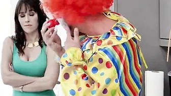 Lucky Dude Whips Out His Huge Throbbing Cock And Makes Thirsty Milf Gobble On It