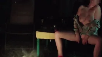 Backyard porn video – Backyard naked games near the campfire