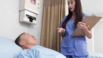 Stacked nurse Goddess Vivian Fox getting banged by coworker into front of hubby