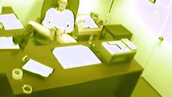 secretary fingering and masturbating pussy at office