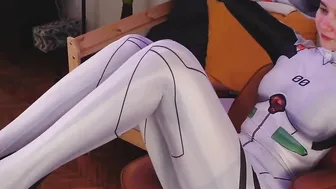 Cosplayer into spandex oil herself and cumming