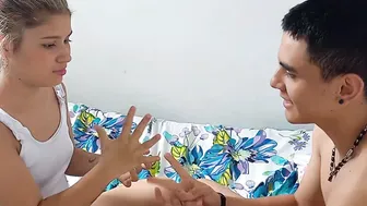 I MAKE A BEAUTY DARE GAME WITH MY STEPSISTER AND WE END UP FUCKING UNTIL I CUM INSIDE HER
