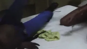 Big Boobed african lover licking cunts into bedroom