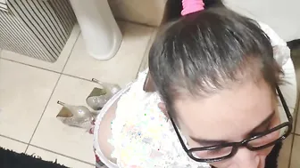 women inside slutty college girl uniform taking daddy for a piss