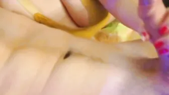 Masturbating a huge penis to a powerful orgasm groaning -