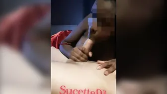 this ebony women give a crazy sexy fellatio to her white