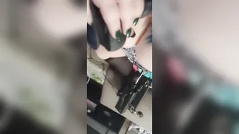 Boned my throat while my banged machine destroys my twat