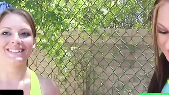 BFFS - Vulgar Tennis Trainer Lifts His Students Mini Skirts And Pounds Their Soak Pussies On The Field