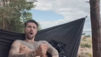 Juicy masturbation on the beach inside a hammock 