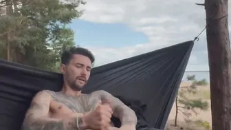 Juicy masturbation on the beach inside a hammock 