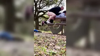 Outdoor cumshot at the park