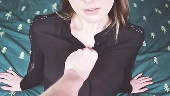 Adorable Dark Hair inside Jeans Getting Banged and Facial After A