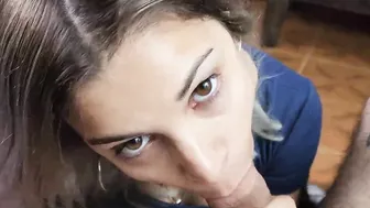 stunning deep fellatio from young Argentina. drink semen