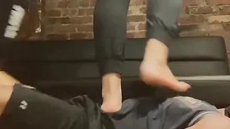 Double Amazon Hispanic 500lbs+ Penis Trampling and Ball Stomping