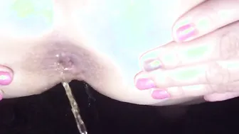 Uncut dick pee on my asshole when I piss