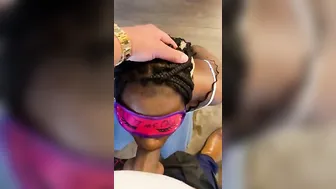 African Skank Getting Throat Pounded By Business Man While Handcuffed