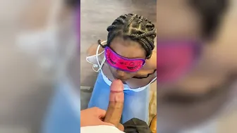 African Skank Getting Throat Pounded By Business Man While Handcuffed