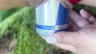 SODA CAN vs Amateur milking MILF. Outdoor weird insertions