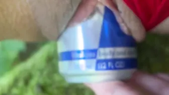 SODA CAN vs Amateur milking MILF. Outdoor weird insertions