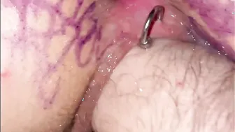 Painting her vagina and fist