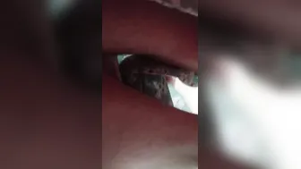 Under the skirt. Enjoy the huge bushy twat.