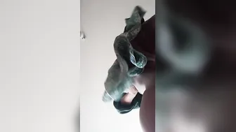 Under the skirt. Enjoy the huge bushy twat.