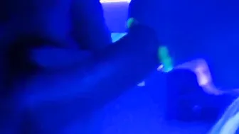 Neon lips bj denied cum into mouth