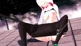 Spider-Gwen Gwen Stacy masturbates and getting nailed on the rooftop