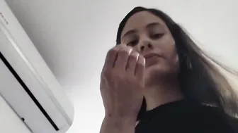Perverted step-daughter harasses her stepfather