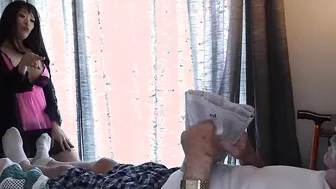 My Vulgar chinese Step-Grandma Begs Me to Blow My Load