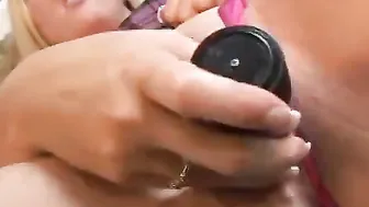 Milf with huge booty getting anal sex with dildo and
