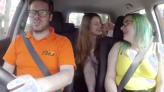 Bubble Ass curvy FELLATIO Women pounded inside vehicle by driving tutor