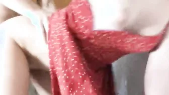 Skinny teenie ejaculates from doggy style fucking